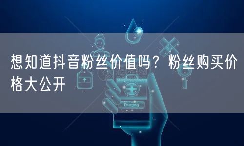 想知道抖音粉丝价值吗？粉丝购买价格大公开