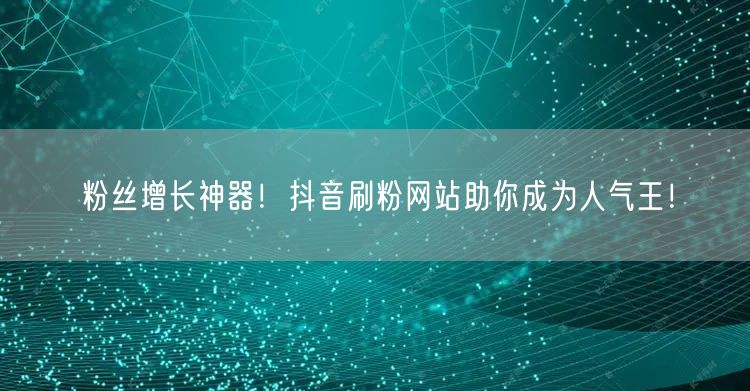 粉丝增长神器！抖音刷粉网站助你成为人气王！