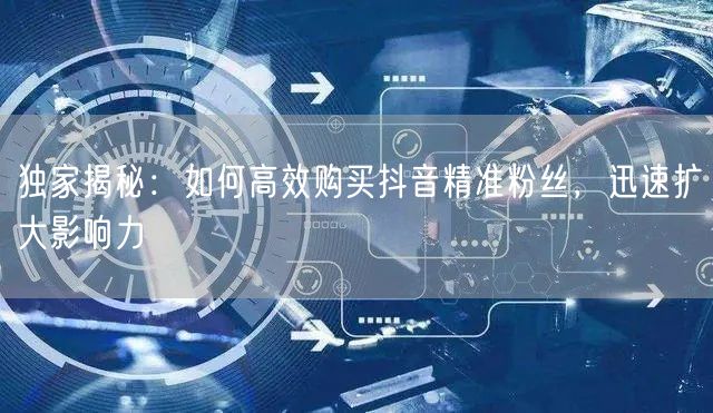 独家揭秘：如何高效购买抖音精准粉丝，迅速扩大影响力
