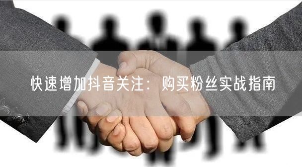 快速增加抖音关注：购买粉丝实战指南