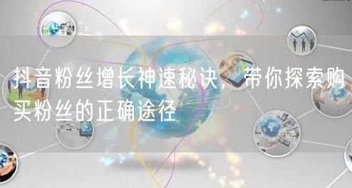 抖音粉丝增长神速秘诀，带你探索购买粉丝的正确途径