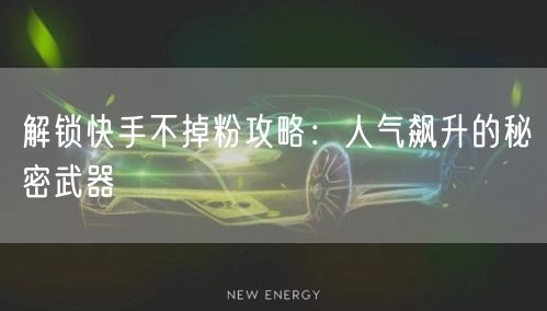 解锁快手不掉粉攻略：人气飙升的秘密武器