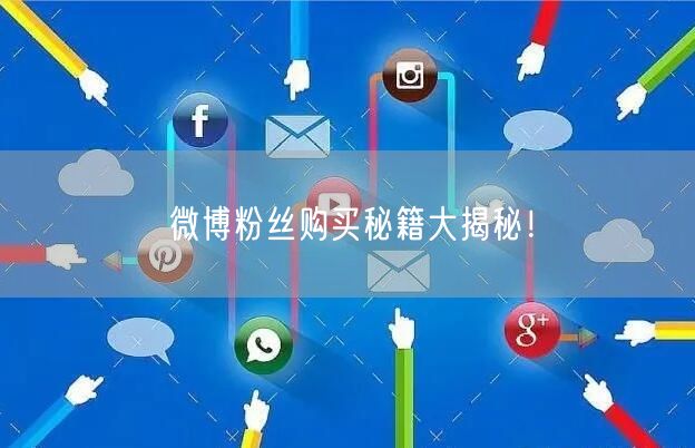 微博粉丝购买秘籍大揭秘！