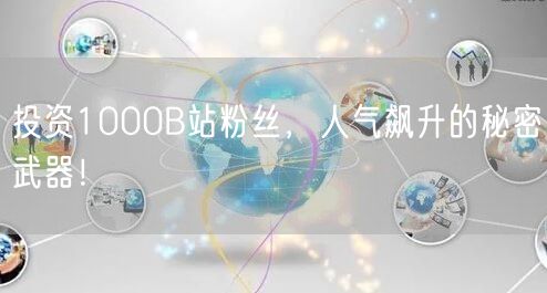 投资1000B站粉丝，人气飙升的秘密武器！