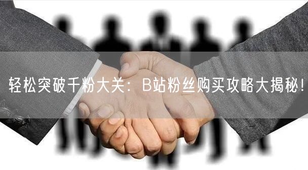 轻松突破千粉大关：B站粉丝购买攻略大揭秘！