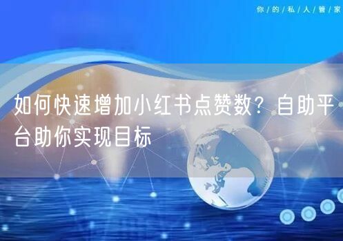 如何快速增加小红书点赞数？自助平台助你实现目标