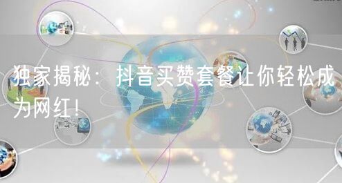 独家揭秘：抖音买赞套餐让你轻松成为网红！