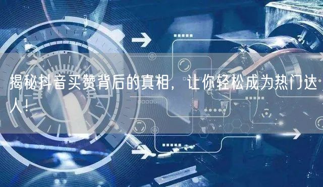 揭秘抖音买赞背后的真相，让你轻松成为热门达人！
