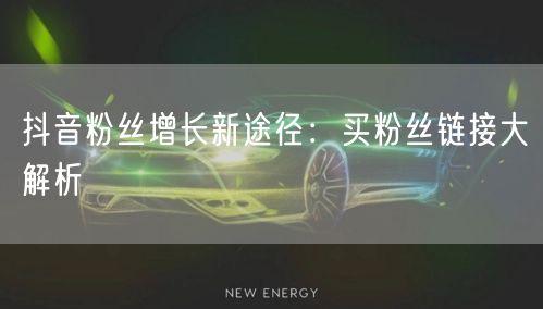 抖音粉丝增长新途径：买粉丝链接大解析