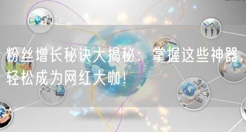粉丝增长秘诀大揭秘：掌握这些神器，轻松成为网红大咖！