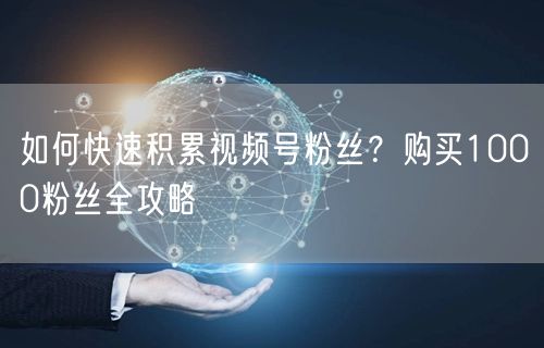 如何快速积累视频号粉丝？购买1000粉丝全攻略