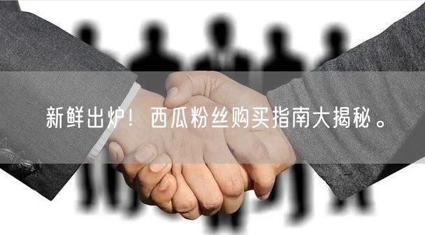 新鲜出炉！西瓜粉丝购买指南大揭秘。
