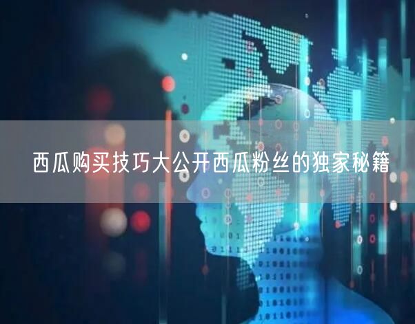 西瓜购买技巧大公开西瓜粉丝的独家秘籍