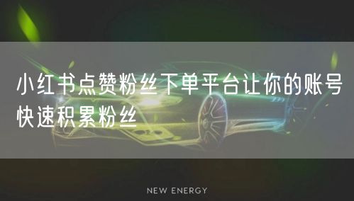 小红书点赞粉丝下单平台让你的账号快速积累粉丝