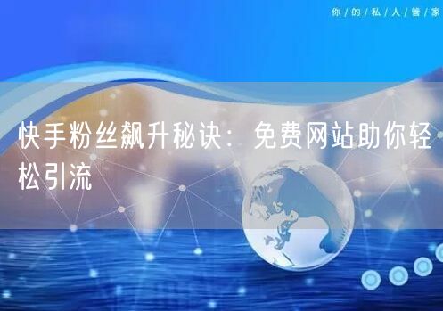 快手粉丝飙升秘诀：免费网站助你轻松引流