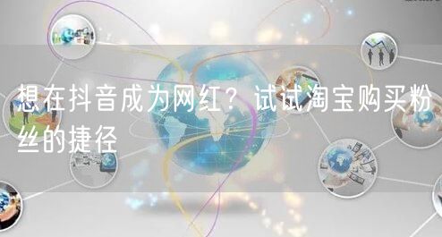 想在抖音成为网红？试试淘宝购买粉丝的捷径