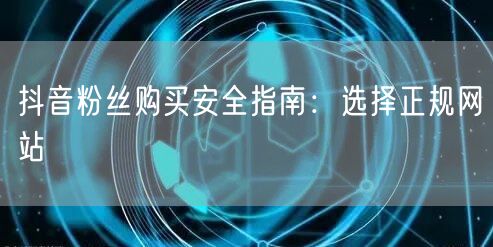 抖音粉丝购买安全指南：选择正规网站