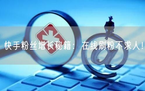 快手粉丝增长秘籍：在线刷粉不求人！