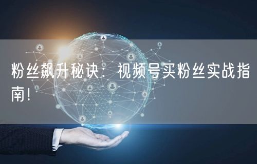 粉丝飙升秘诀：视频号买粉丝实战指南！