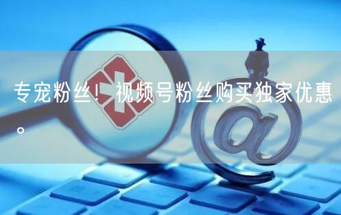 专宠粉丝！视频号粉丝购买独家优惠。