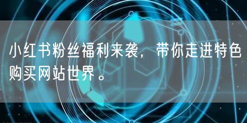 小红书粉丝福利来袭，带你走进特色购买网站世界。