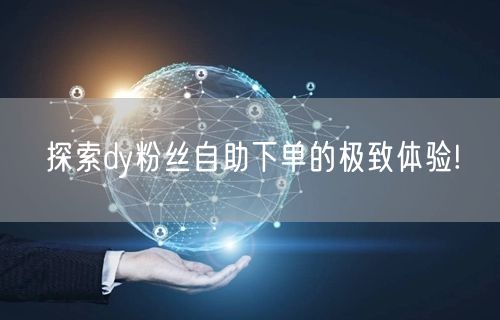探索dy粉丝自助下单的极致体验!