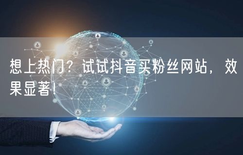 想上热门？试试抖音买粉丝网站，效果显著！