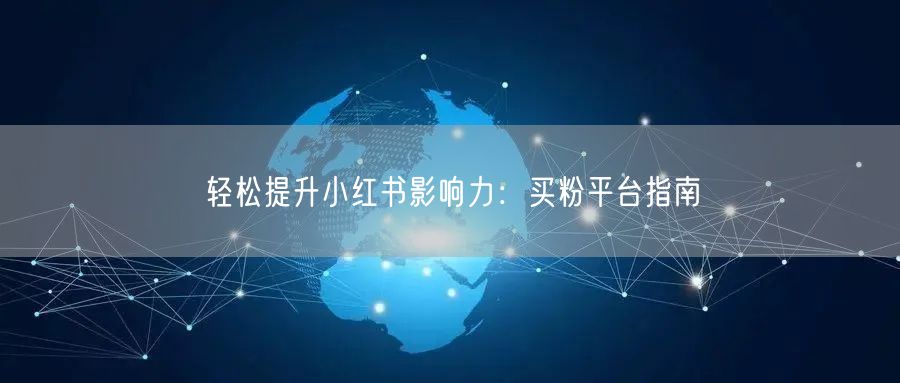 轻松提升小红书影响力：买粉平台指南