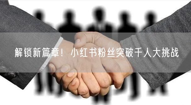 解锁新篇章！小红书粉丝突破千人大挑战