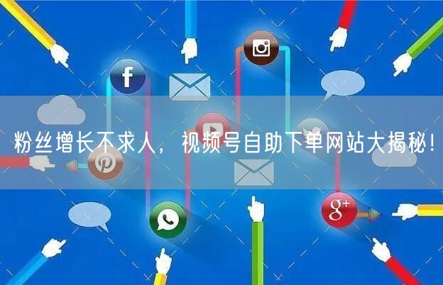 粉丝增长不求人，视频号自助下单网站大揭秘！