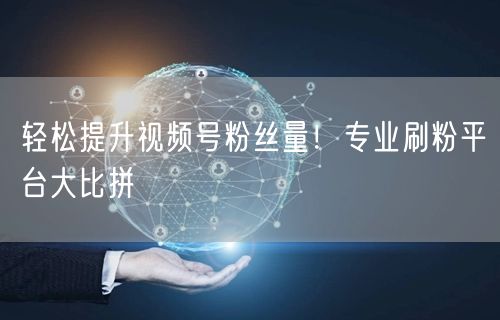 轻松提升视频号粉丝量！专业刷粉平台大比拼