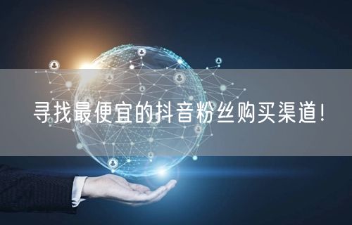寻找最便宜的抖音粉丝购买渠道！