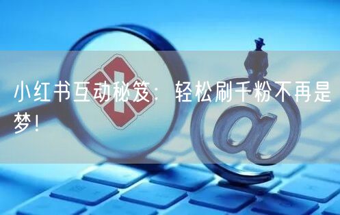 小红书互动秘笈：轻松刷千粉不再是梦！