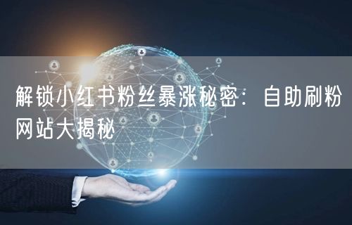 解锁小红书粉丝暴涨秘密：自助刷粉网站大揭秘