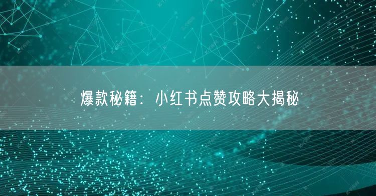爆款秘籍：小红书点赞攻略大揭秘