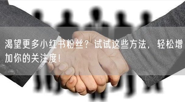 渴望更多小红书粉丝？试试这些方法，轻松增加你的关注度！