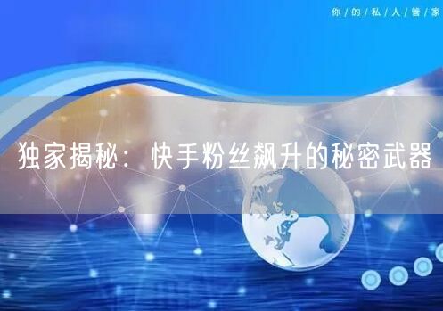 独家揭秘：快手粉丝飙升的秘密武器
