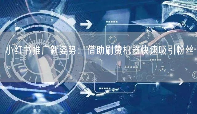 小红书推广新姿势：借助刷赞机器快速吸引粉丝。