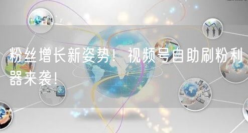 粉丝增长新姿势！视频号自助刷粉利器来袭！