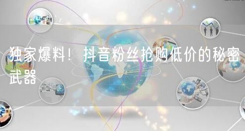 独家爆料！抖音粉丝抢购低价的秘密武器