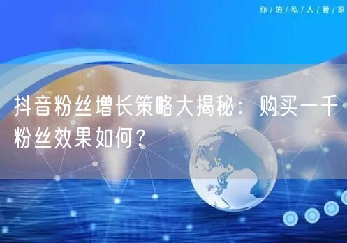 抖音粉丝增长策略大揭秘：购买一千粉丝效果如何？