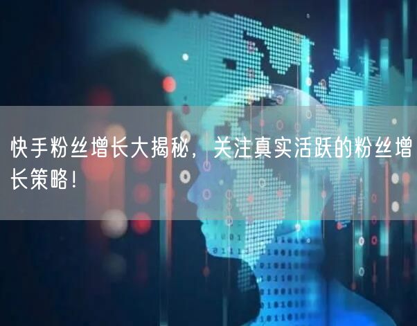 快手粉丝增长大揭秘，关注真实活跃的粉丝增长策略！
