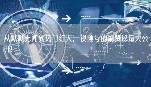 从默默无闻到热门红人，视频号的刷赞秘籍大公开!