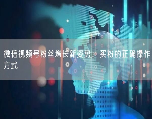 微信视频号粉丝增长新姿势：买粉的正确操作方式