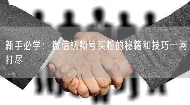 新手必学：微信视频号买粉的秘籍和技巧一网打尽