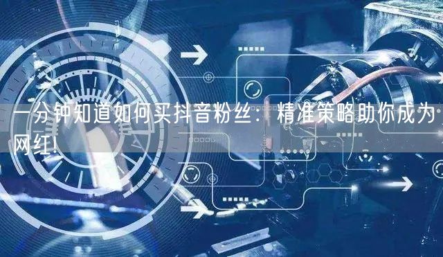 一分钟知道如何买抖音粉丝：精准策略助你成为网红!