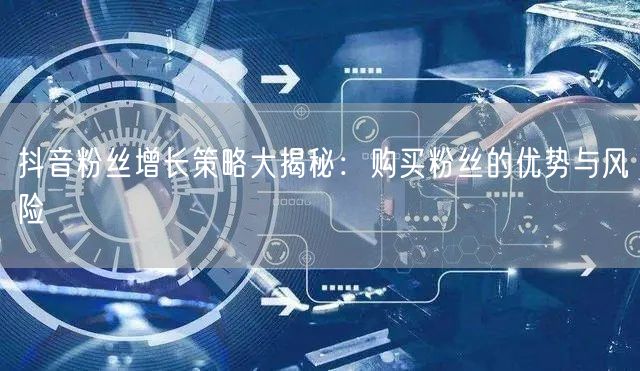 抖音粉丝增长策略大揭秘：购买粉丝的优势与风险