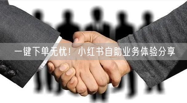 一键下单无忧！小红书自助业务体验分享