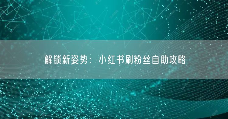 解锁新姿势：小红书刷粉丝自助攻略