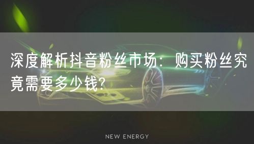 深度解析抖音粉丝市场：购买粉丝究竟需要多少钱?